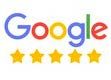 Google Logo mit fünf geleben Sternen
